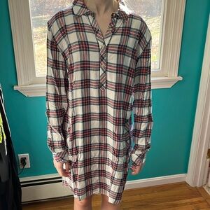 Southern Tide Holiday Shirtdress with Gold Size M